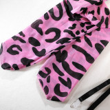 Sexy Leopard Print Sexy Bra Lingerie Gloves Leg Socks Set Female