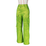 Women's Fashion Casual Solid Pocket Cargo Pants