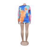 Casual Fashion Multi-Color Print Fashion Blazer Top