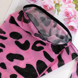 Sexy Leopard Print Sexy Bra Lingerie Gloves Leg Socks Set Female