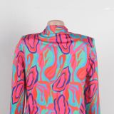 Casual Fashion Multi-Color Print Fashion Blazer Top