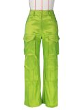 Women's Fashion Casual Solid Pocket Cargo Pants