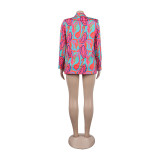 Casual Fashion Multi-Color Print Fashion Blazer Top