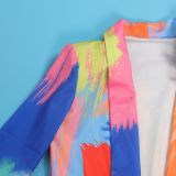 Casual Fashion Multi-Color Print Fashion Blazer Top