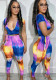 Women's Fashion Casual Tie Dye Print Jumpsuit