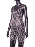 Women Sexy Jewel Backless Dress