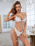 Women Sexy Jewel Backless Dress