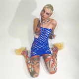 Women Sexy Net Dress Hollow Sexy Bodycon Dress