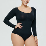 One-Piece Tummy Control Butt Lift Shaping Bodysuit Women Tight Fitting Long Sleeve Basic Body Shapewear