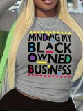 Long Sleeve Letter Print T-Shirt