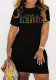 Short Sleeve Letter Print Dress