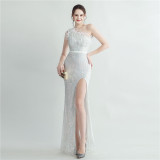Plus Size Women Sequined Formal Party Maxi Evening Dress