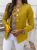 Women Long Sleeve Slim Breasted Blazer Jacket