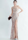 Plus Size Women Sequined Formal Party Maxi Evening Dress