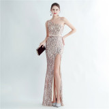 Plus Size Women Sequined Formal Party Maxi Evening Dress