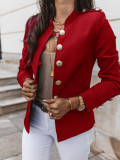 Women Long Sleeve Slim Breasted Blazer Jacket
