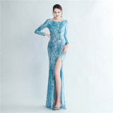 Plus Size Women Sequined Formal Party Maxi Evening Dress