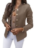 Women Long Sleeve Slim Breasted Blazer Jacket