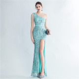 Plus Size Women Sequined Formal Party Maxi Evening Dress