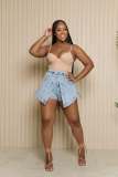 Women Button Denim Skirt