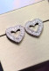 Women Heart Shaped Diamond Stud Earrings