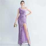 Plus Size Women Sequined Formal Party Maxi Evening Dress