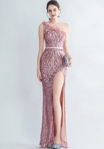 Plus Size Women Sequined Formal Party Maxi Evening Dress