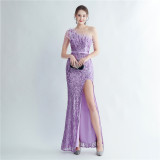 Plus Size Women Sequined Formal Party Maxi Evening Dress