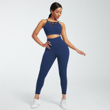Women Yoga Crossover Tank Top Hooded Sport Three-Piece