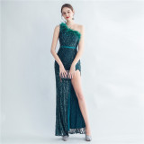 Plus Size Women Sequined Formal Party Maxi Evening Dress