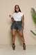 Women Button Denim Skirt