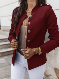 Women Long Sleeve Slim Breasted Blazer Jacket