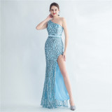 Plus Size Women Sequined Formal Party Maxi Evening Dress