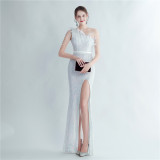 Plus Size Women Sequined Formal Party Maxi Evening Dress