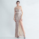 Plus Size Women Sequined Formal Party Maxi Evening Dress