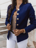 Women Long Sleeve Slim Breasted Blazer Jacket