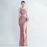 Plus Size Women Sequined Formal Party Maxi Evening Dress