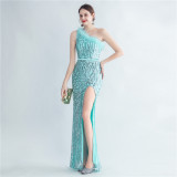 Plus Size Women Sequined Formal Party Maxi Evening Dress