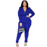 Africa Plus Size Women's Deep V Neck Long Sleeve Pencil Pant Set