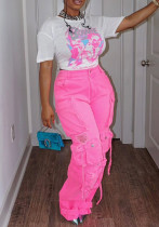 Denim Cargo Pants Multi-Pocket Pants Retro Casual Pocket Pants Denim Cargo Pants Multi-Pocket Pants Retro Casual Pocket Pants