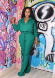 Women Casual Sport Zip Long Sleeve Top and Pant Two-Piece Set