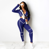 Women Fall Solid Long Sleeve Top and Pant Two-Piece Set