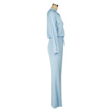 Women Casual Sport Zip Long Sleeve Top and Pant Two-Piece Set