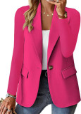 women's autumn long sleeve solid color cardigan Blazer coat
