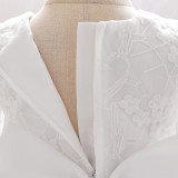 Children's Princess Dress Flower Girl Puff Sleeve Performance Clothing Trailing Dress