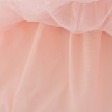 Children's Princess Dress Flower Girl Puff Sleeve Performance Clothing Trailing Dress