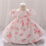 Baby girl dress children's dress short-sleeved skirt child princess girl's first birthday dress