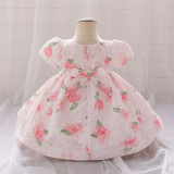 Baby girl dress children's dress short-sleeved skirt child princess girl's first birthday dress