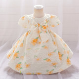 Baby girl dress children's dress short-sleeved skirt child princess girl's first birthday dress
