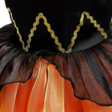 Halloween children's costume girl witch dress cosplay pumpkin dress